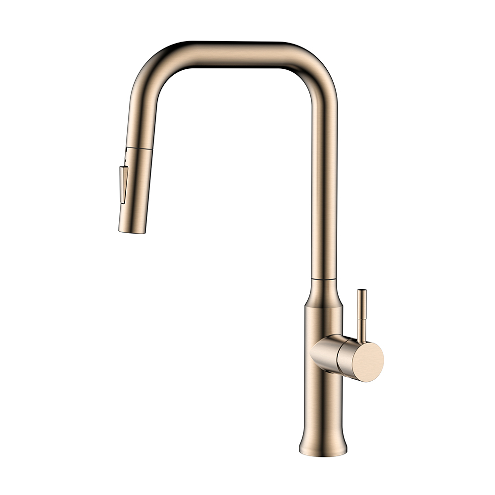 Roségold Edelstahl Pull Down Spray Küchenhahn down