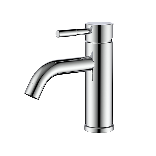 Waschtisch-Mischbatterie aus Chrom-Edelstahl-Monoblock