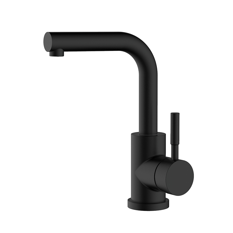 Edelstahl Single Griff Matte schwarze Nassstange Waschbecken Wasserhahn