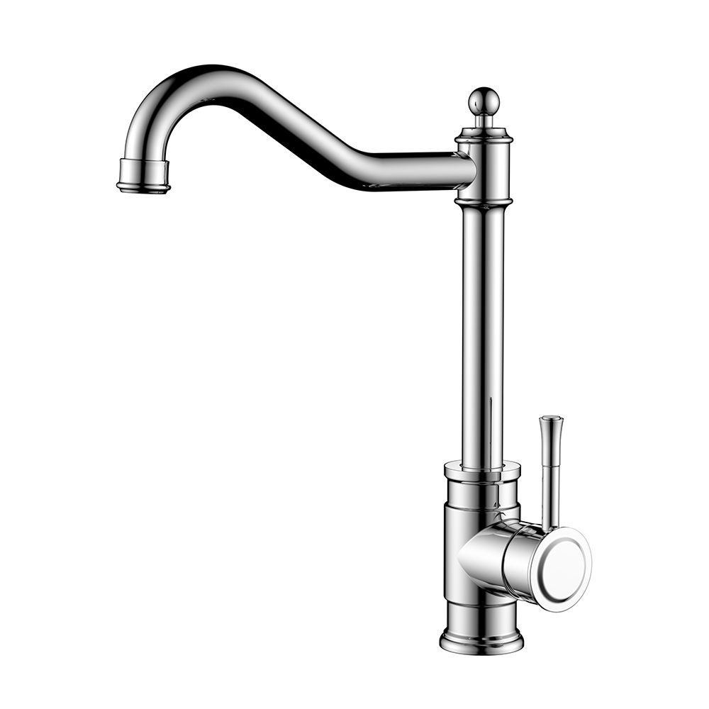 Edelstahl-Chrom-Bambus-Einhand-Küchenarmatur