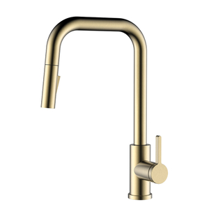 U -Form Edelstahl gebürstet Gold Pull Down Kitchen -Wasserhahn mit UPC -Zertifizierung